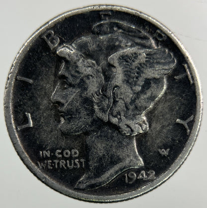 1942 US USA Mercury Dime Silver Coin | Collectable Grade