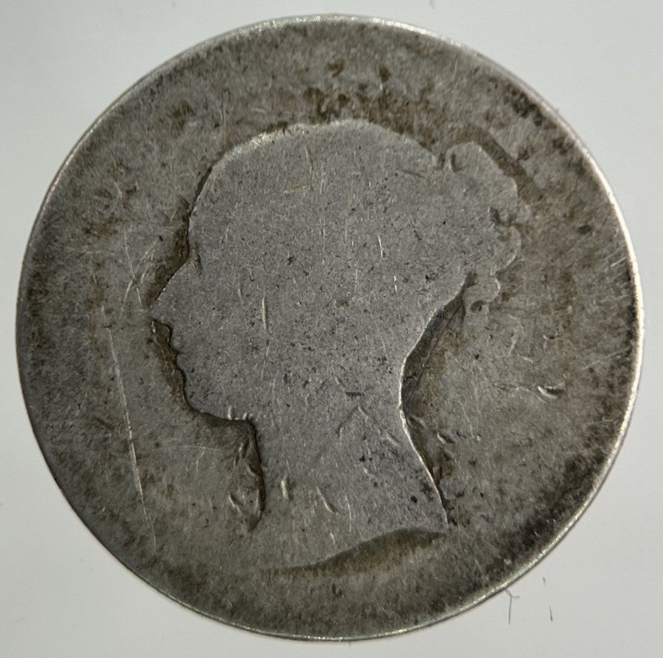 British Victoria Threepence Silver Coin | Worn Grade