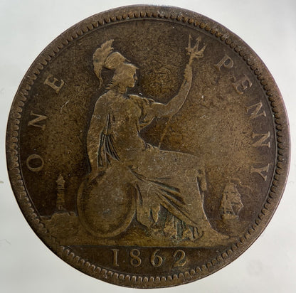 1862 Victoria One Penny Coin | Collectable Grade