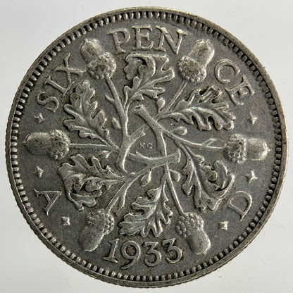 1933 George V Sixpence Silver Coin | Fine Collectable Grade