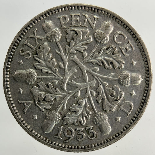 1933 George V Sixpence Silver Coin | Fine Collectable Grade