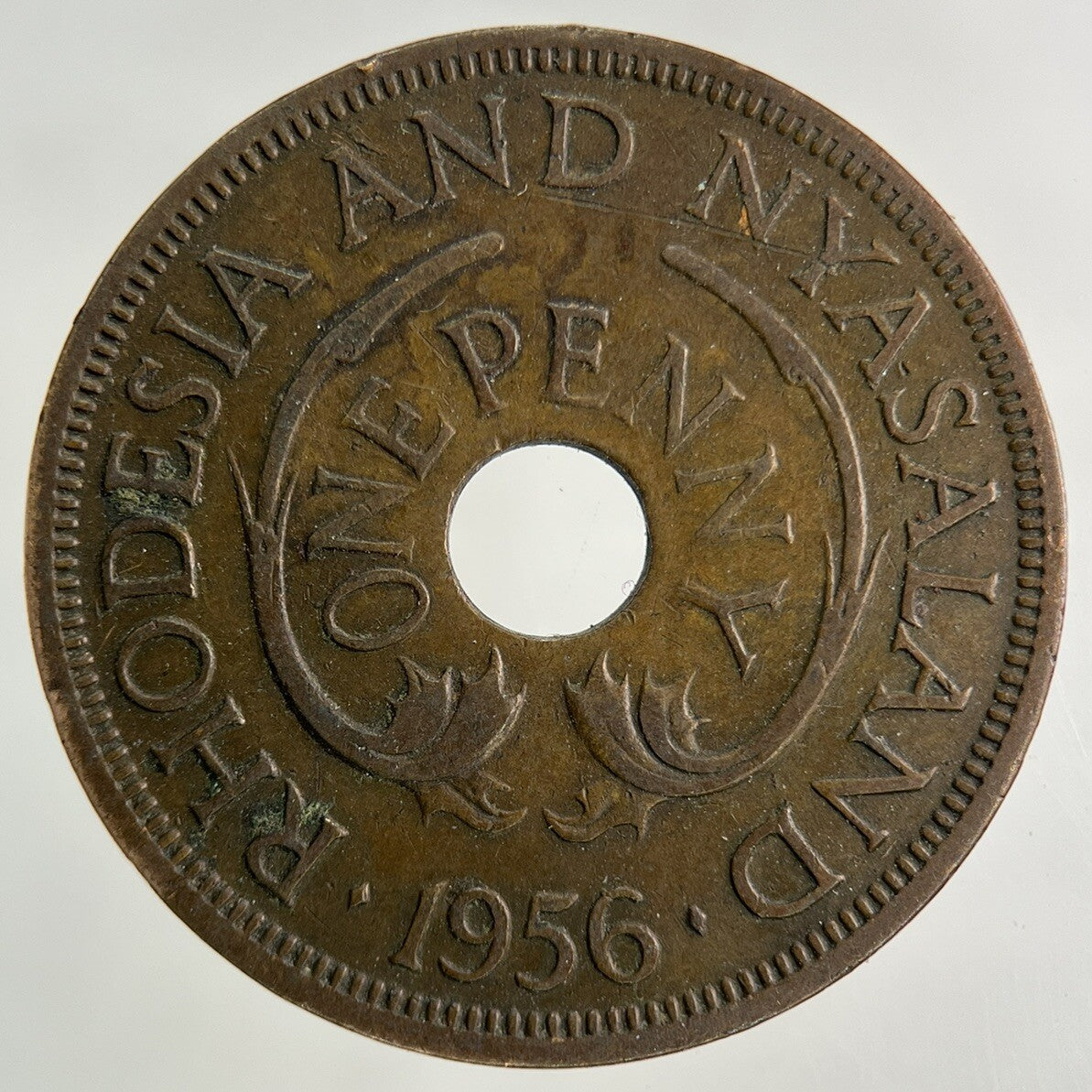 1956 Africa Rhodesia One Penny Coin | Fine Collectable Grade