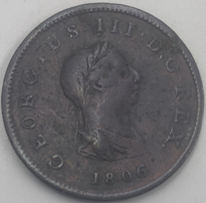 1806 Britannia Half Penny | British Copper Coin | George III | Fair Grade | a500