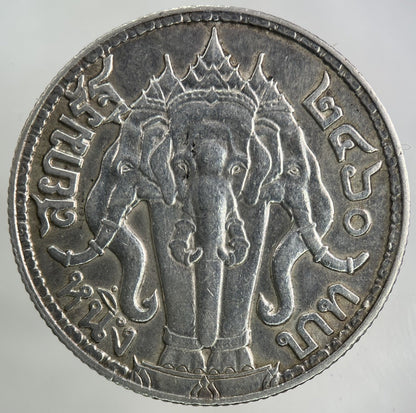 1913 - 18 Thailand Large 1 Baht Silver Elephant Coin | Fine Collectable Grade