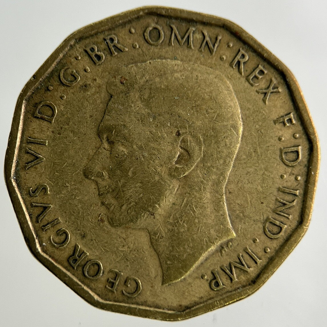 1944 George VI Brass Threepence Coin | Fine Collectable Grade