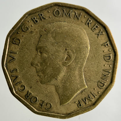 1944 George VI Brass Threepence Coin | Fine Collectable Grade