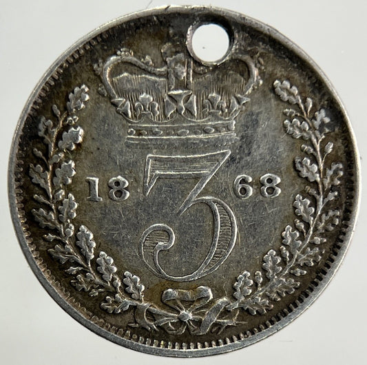 1868 Victoria Threepence Silver Coin | Very High Grade