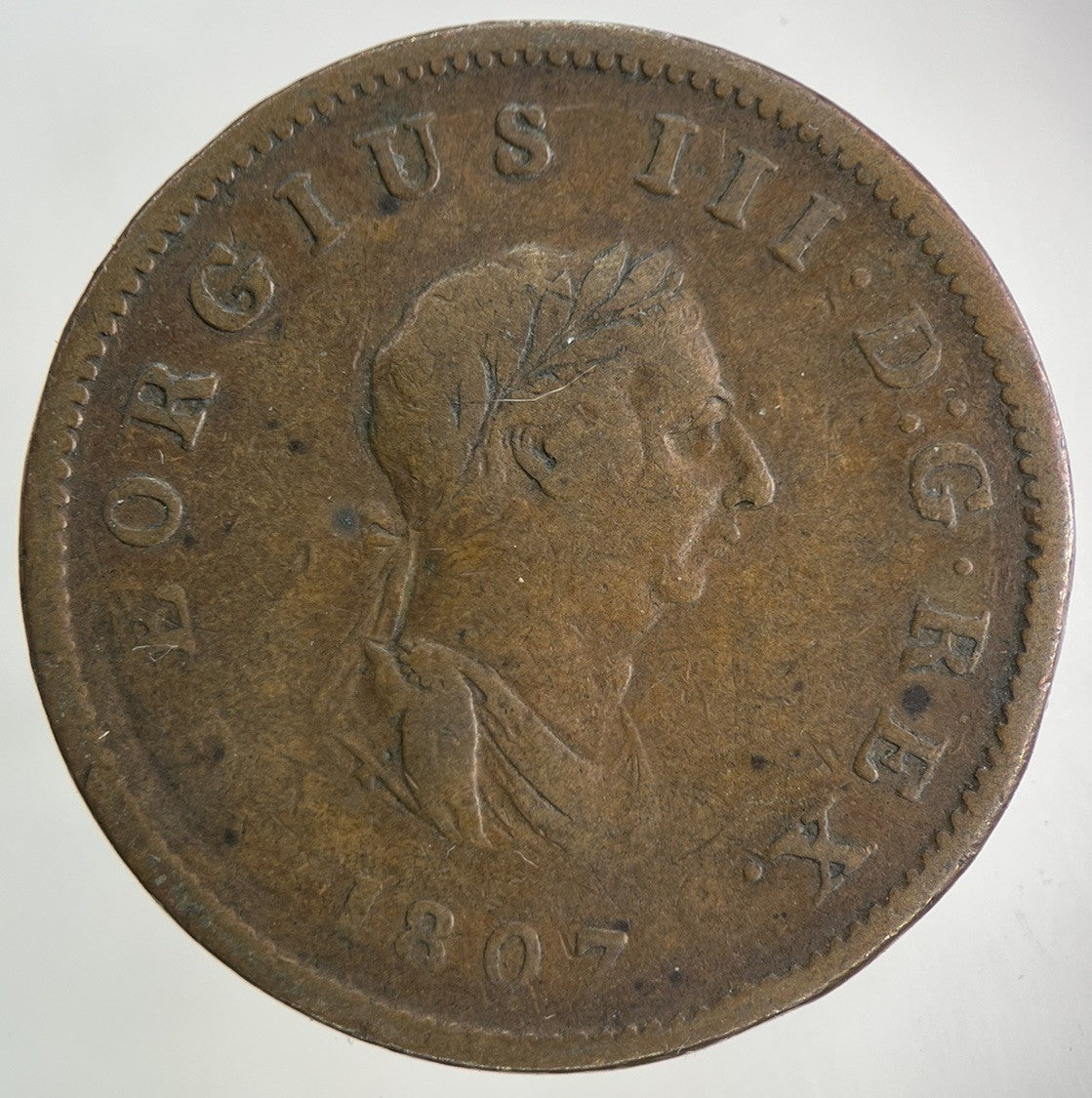 1807 George III 3rd Half - Penny Coin | Fine Collectable Grade
