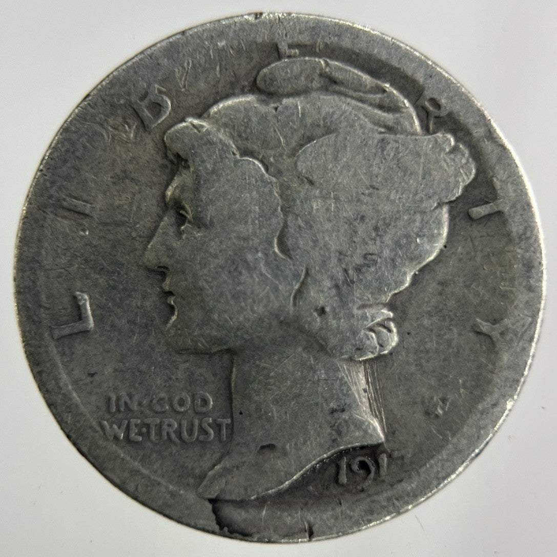 1917 - S US USA Mercury Dime Silver Coin | Collectable Grade