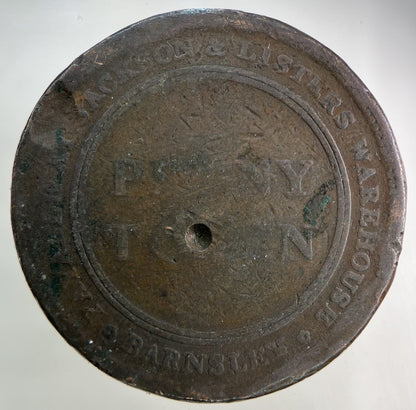 British Barnsley Warehouse Workers One Penny Token Coin | Collectable Grade