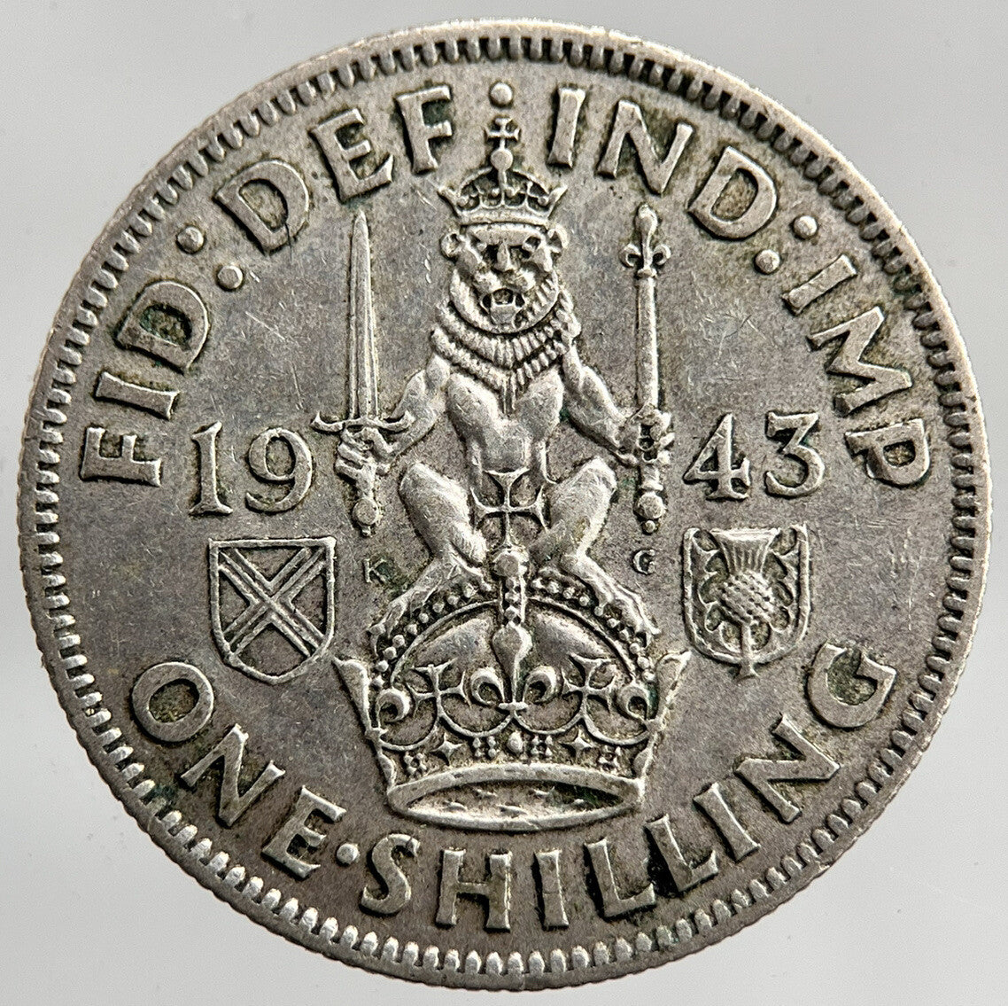 1943 George VI Shilling Silver Coin | Very High Grade
