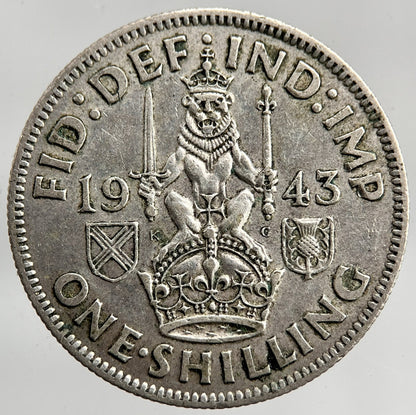 1943 George VI Shilling Silver Coin | Very High Grade