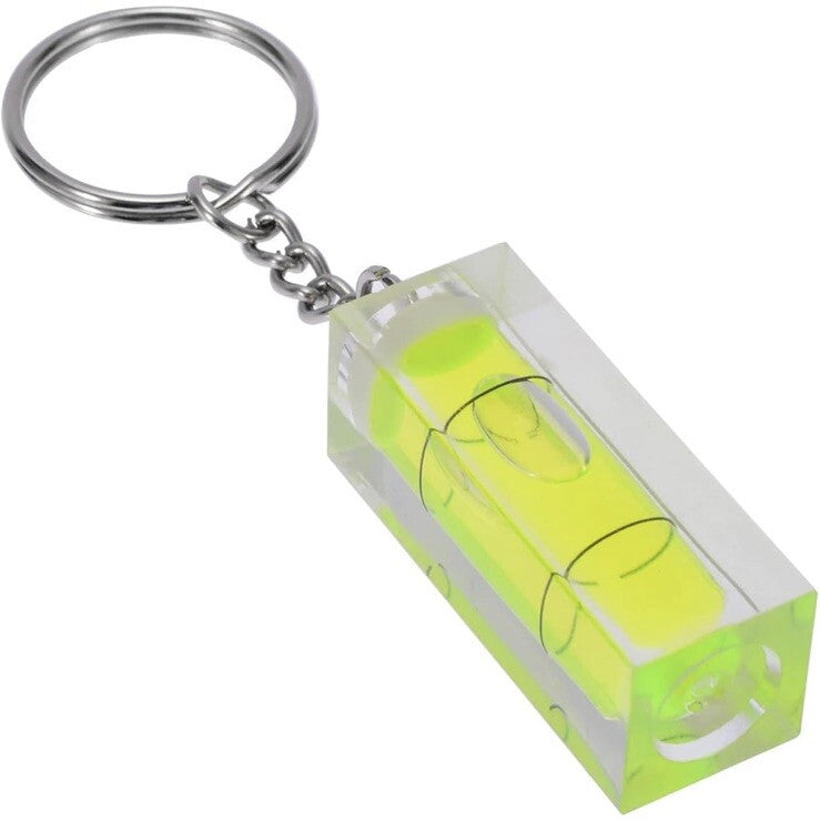 Mini Compact Spirit Level Bubble Shaped Keyring Premium Keychain Gift UK