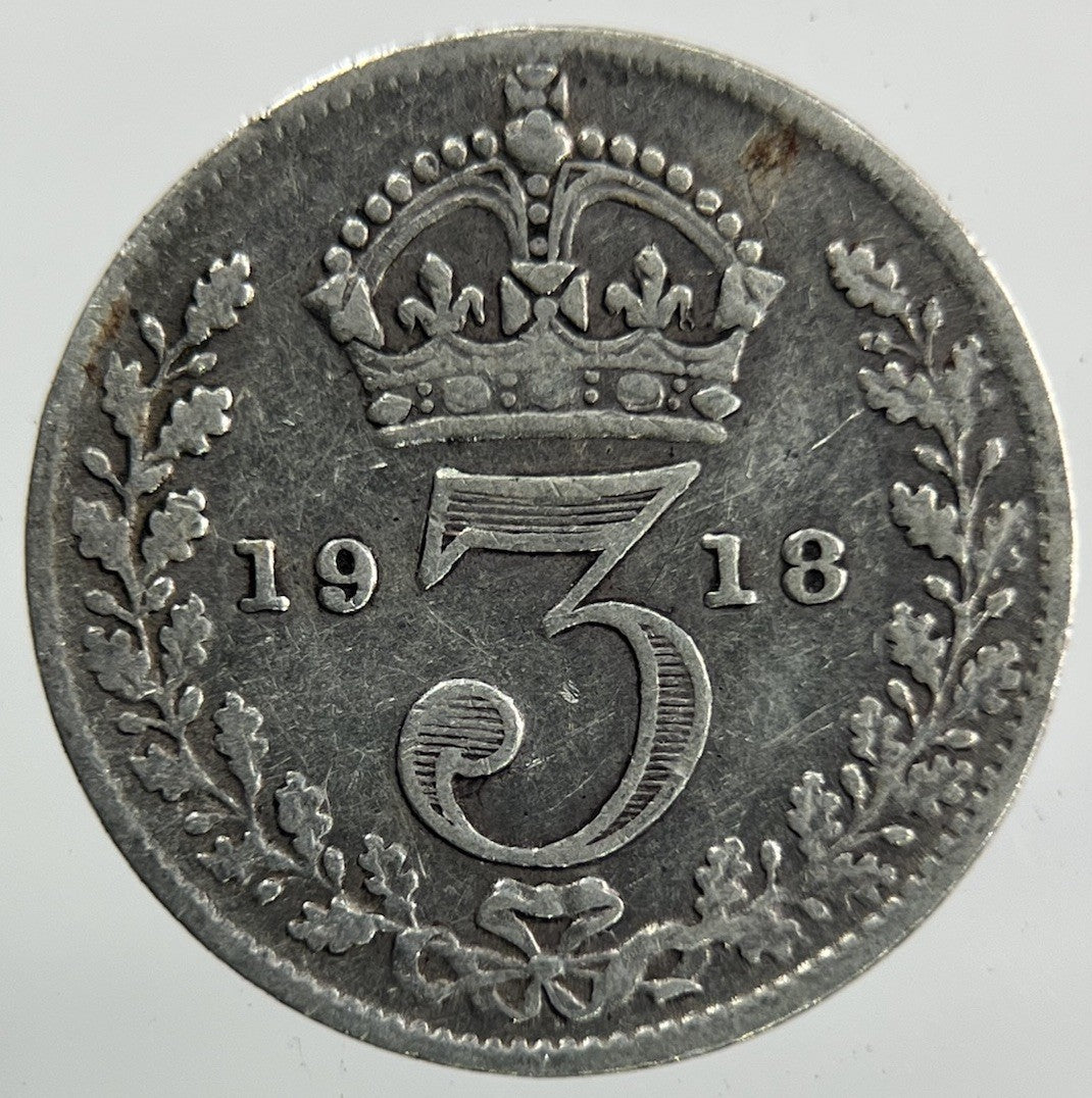 1918 George V Threepence Silver Coin | Fine Collectable Grade