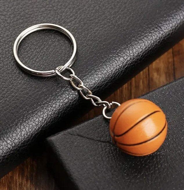 Mini American Basketball Sports Ball Shaped Keyring Premium Keychain Gift UK