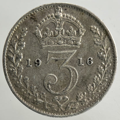 1916 George V Threepence Silver Coin | Fine Collectable Grade