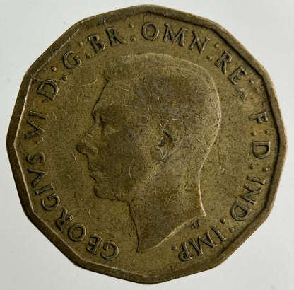 1943 George VI Brass Threepence Coin | Fine Collectable Grade