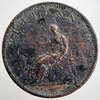 1806 George 3rd III Half - Penny British Coin | Worn Grade