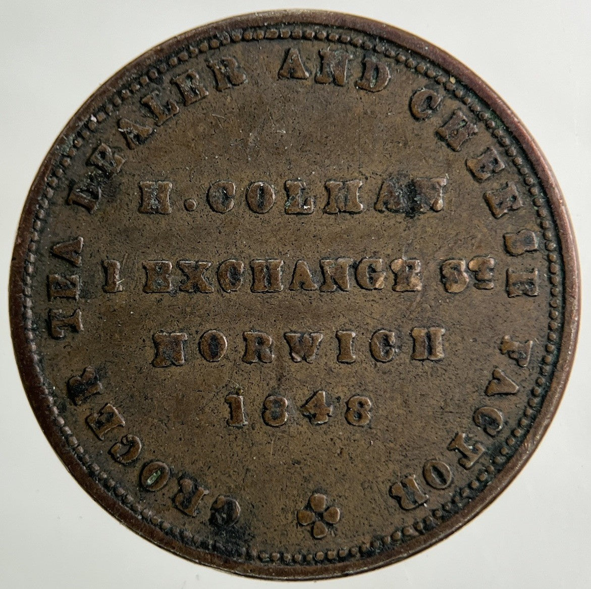 1848 Norwich H Colman Exchange Farthing Token Coin | Collectable Grade