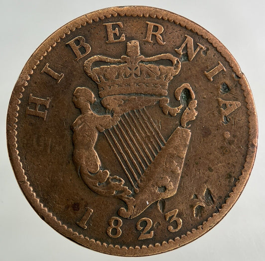 1823 Irish Half - Penny Coin | Fine Collectable Grade