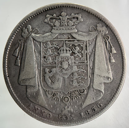 1836 William IV Half - Crown Silver Coin | Fine Collectable Grade