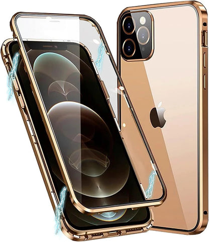 iPhone 11 Pro Max Gold 360 Magnetic Tempered Glass Protective Case