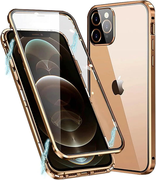 iPhone 11 Pro Max Gold 360 Magnetic Tempered Glass Protective Case