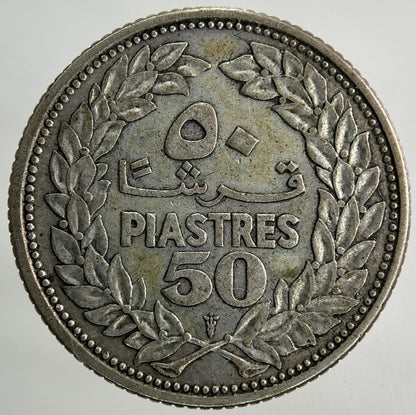 1952 Lebanon 50 Piastres Silver Coin | Fine Collectable Grade
