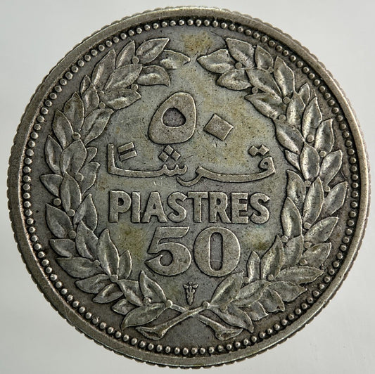 1952 Lebanon 50 Piastres Silver Coin | Fine Collectable Grade