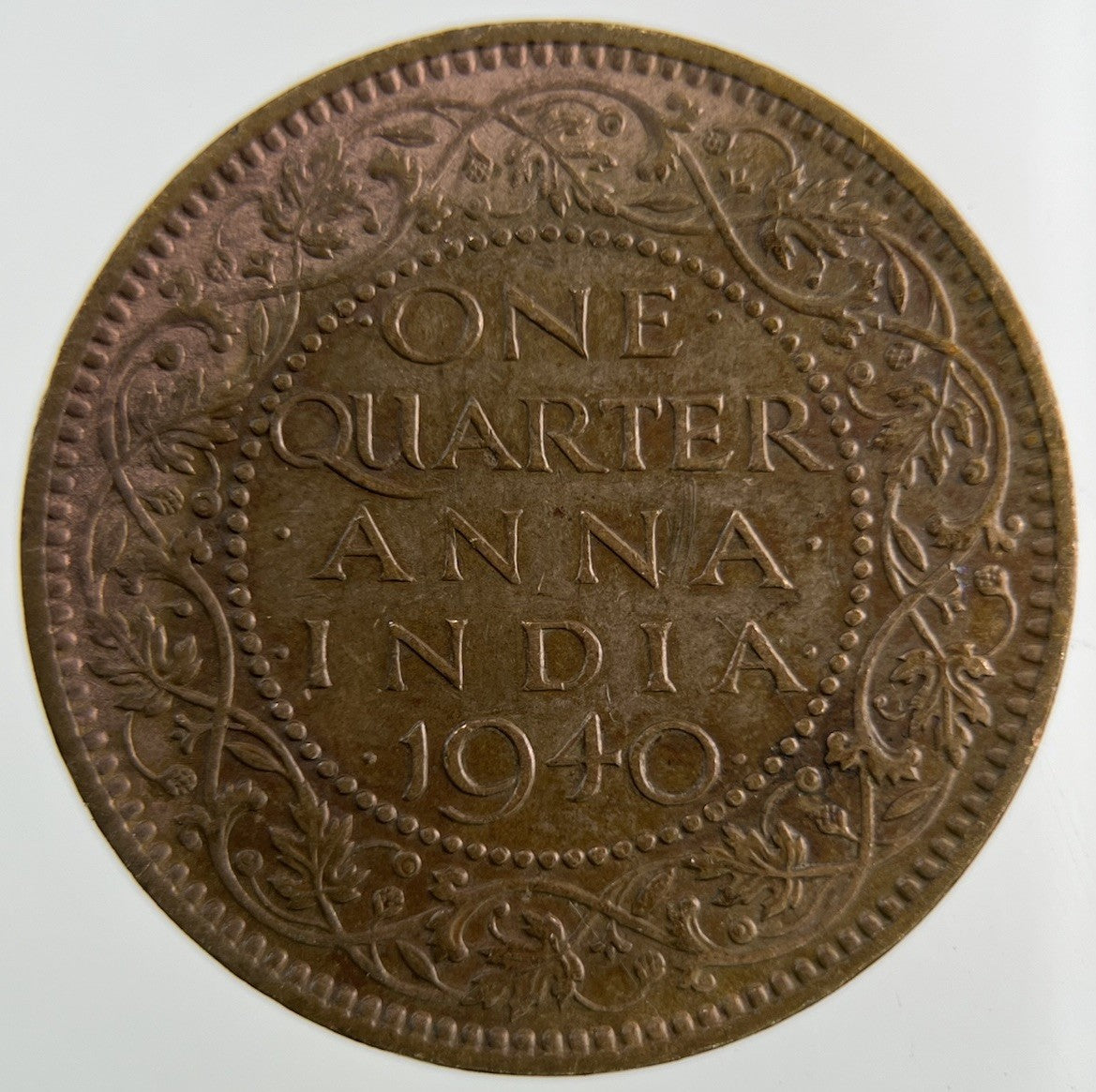 1940 India Quarter 1/4 Anna Coin | Fine Collectable Grade