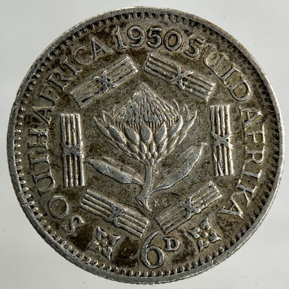 1950 South Africa Sixpence Silver Coin | Very High Grade