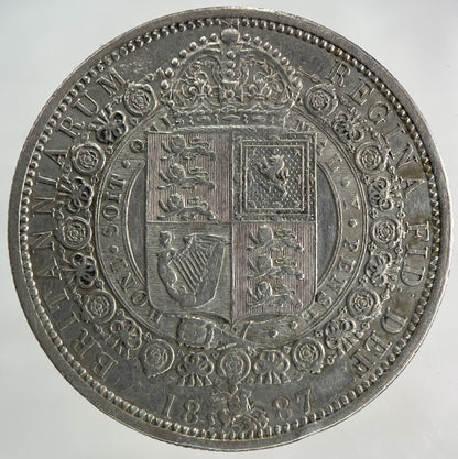 1887 Victoria Half - Crown Silver Coin | Very High Grade