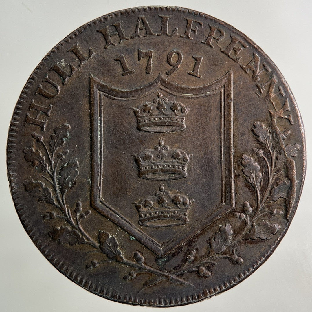 1791 Hull Half - Penny Coin | Very High Grade