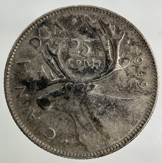 1949 Canada 25 Cents Silver Coin | Fine Collectable Grade