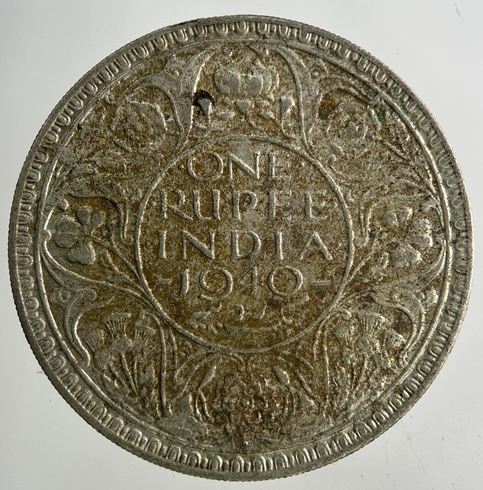 1940 India One Rupee Silver Coin | Fine Collectable Grade