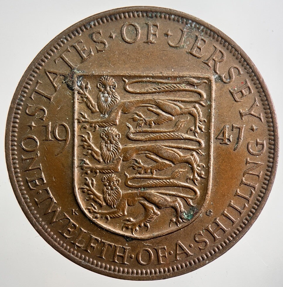 1947 Jersey 1/12th One - Twelfth - Of - A - Shilling Coin | Very High Grade | a7471