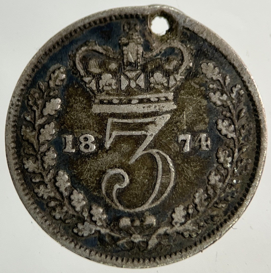 1874 Victoria Threepence Silver Coin | Fine Collectable Grade