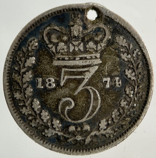 1874 Victoria Threepence Silver Coin | Fine Collectable Grade