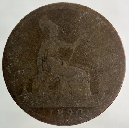 1890 Victoria One Penny Coin | Fair Grade