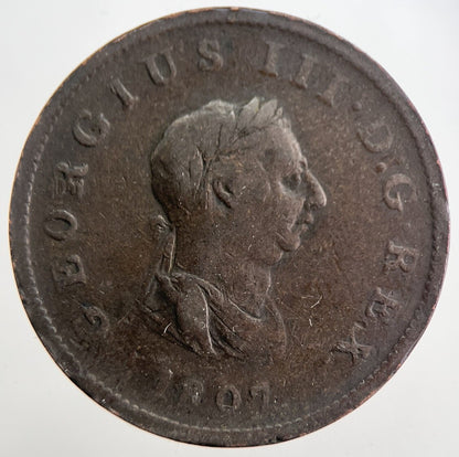 1807 George 3rd III Half - Penny British Coin | Collectable Grade | a7525
