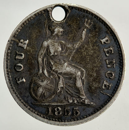 1855 Victoria Groat Four - Pence Silver Coin | Fine Collectable Grade