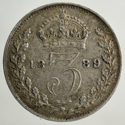 1889 Victoria Threepence Silver Coin | Very High Grade