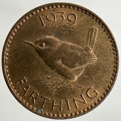 1939 George VI Wren Farthing Coin | Very High Grade