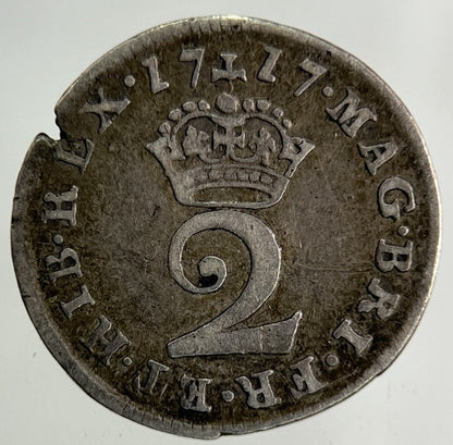 1717 George I 1st Maundy Two - Pence Silver Coin | Fine Collectable Grade