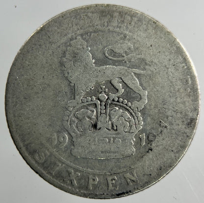 1915 George V Sixpence Silver Coin | Fair Grade