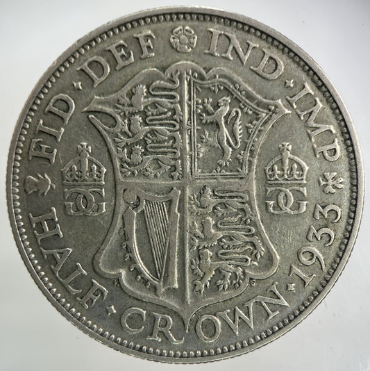 1933 George V Half - Crown Silver Coin | Fine Collectable Grade
