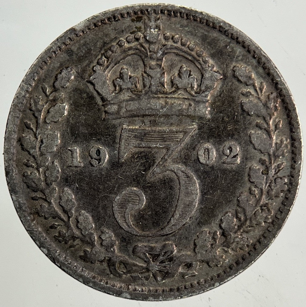 1902 Edward VII Threepence Silver Coin | Fine Collectable Grade