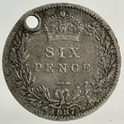 1887 Victoria Sixpence Silver Coin | Fine Collectable Grade