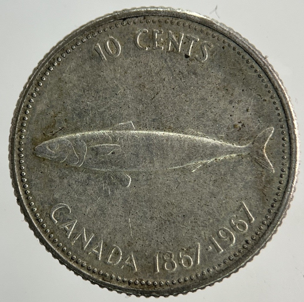 1967 Canada 10 Cents Silver Coin | Fine Collectable Grade