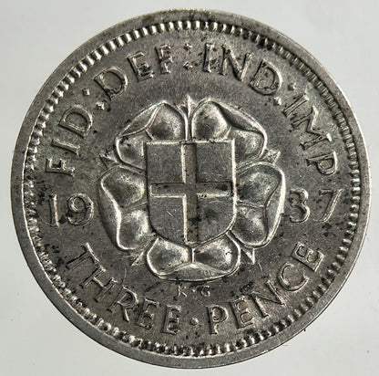 1937 George VI Threepence Silver Coin | Fine Collectable Grade